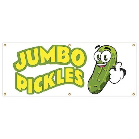 Jumbo Pickles Banner Heavy Duty 13 Oz Vinyl With Grommets Single Sided